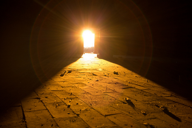 light in doorway